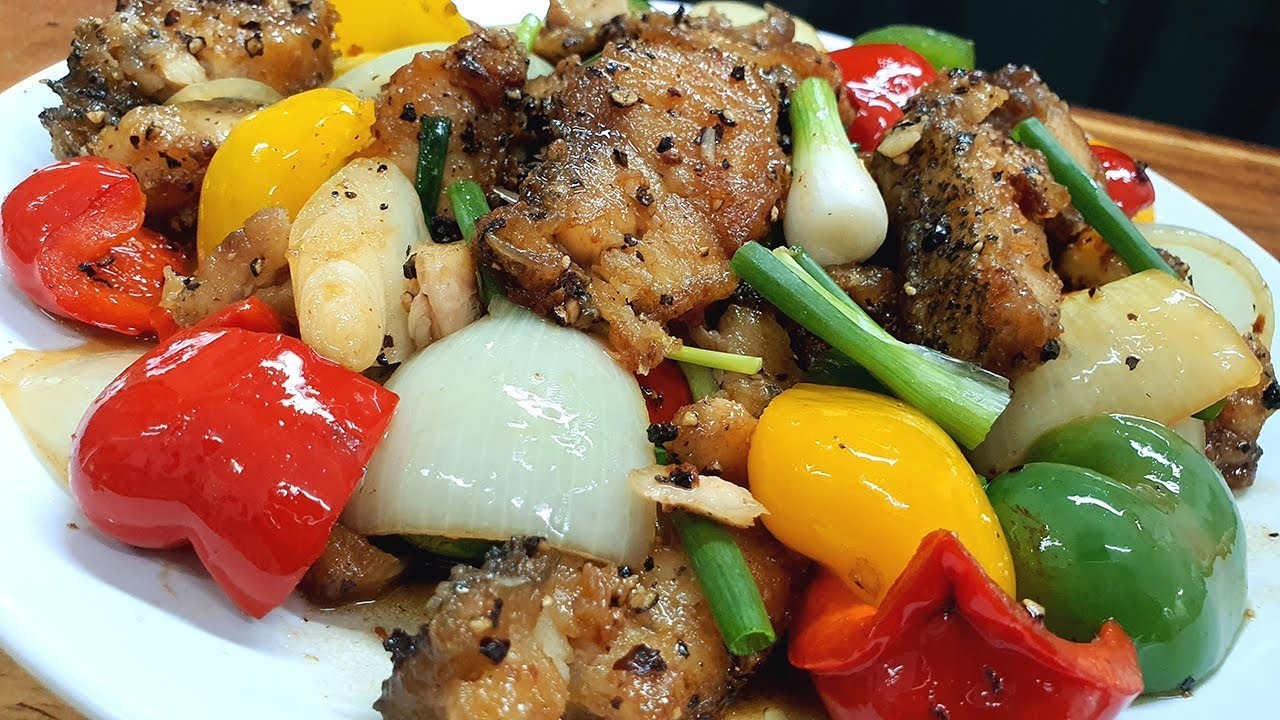 ปลาเก๋าผัดพริกไทยดำ อาหารจานเดียว