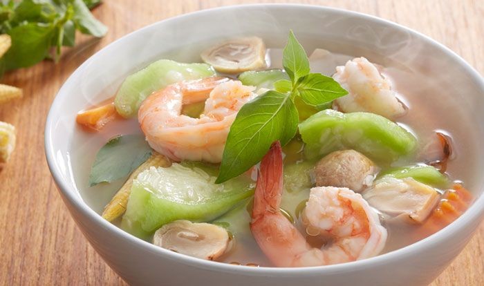 แกงเลียงกุ้งสด (สากล) อาหารภาคกลาง