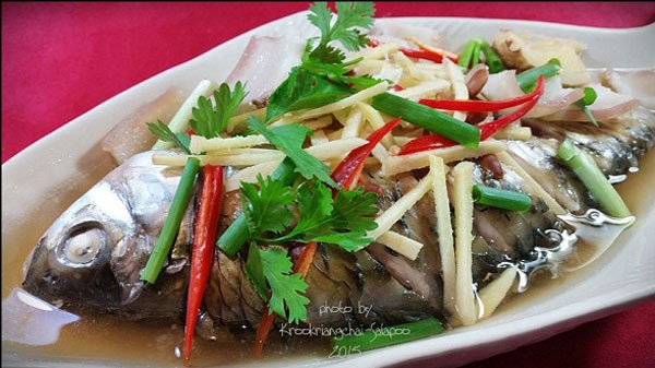 ปลาตะเพียนต้มเต้าเจี้ยว อาหารภาคกลาง