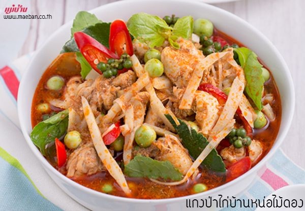 แกงป่าไก่บ้านหน่อไม้ดอง อาหารภาคกลาง