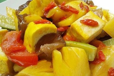 แตงกวาผัดเห็ดหอมเจ อาหารเจ