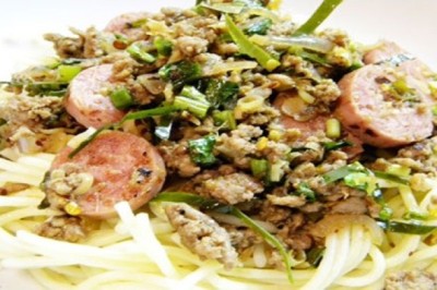 สปาเกตตี้ลาบเห็ดเจ อาหารเจ