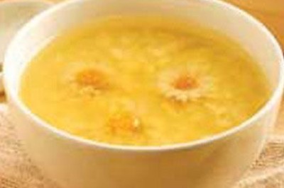 ข้าวต้มน้ำดอกเก๊กฮวย อาหารเจ