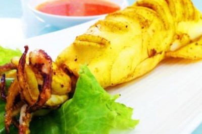 ปลาหมึกย่างขมิ้น (สากล) อาหารภาคใต้