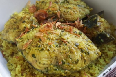 ข้าวหมกปลาอินทรี อาหารภาคกลาง