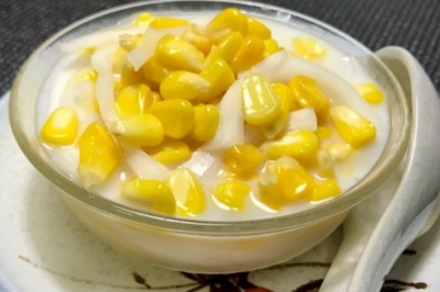 บวดข้าวโพดมะพร้าวอ่อน ขนมไทย