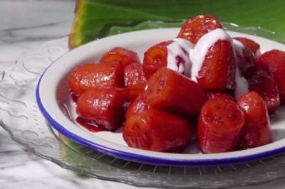 กล้วยเชื่อมแดง ขนมไทย