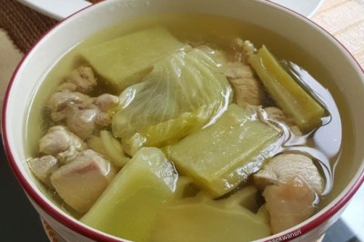 แกงจืดมะระใส่ผักกาดดอง อาหารภาคกลาง