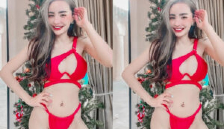 เห็นแล้วใจหวิว! “นิวนิว เอวเด้ง” นุ่งทูพีซสีแดง อวดหุ่นแซ่บระเบิดรับตรุษจีน