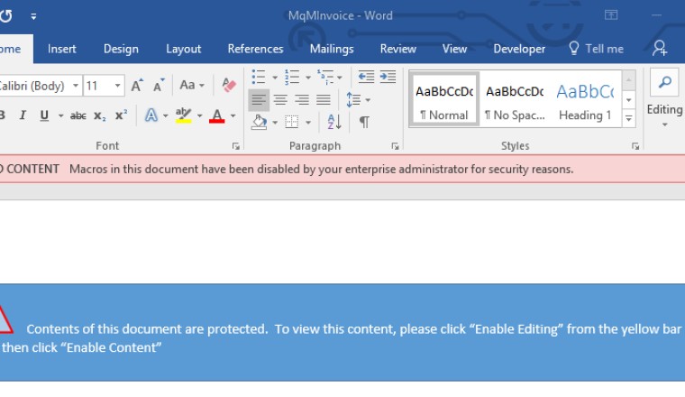 Microsoft Office ปิดการทำงานของ VBA เป็นค่าดีฟอลต์ ด้วยเหตุผลด้านความปลอดภัย