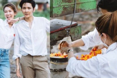 ‘โต๋-ไบร์ท’ สุดปลื้ม ทำพิธีลงเสาเอกเตรียมเริ่มสร้างบ้าน