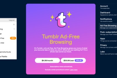 Tumblr เพิ่มทางเลือกใช้งานแบบไม่มีโฆษณา คิด 5 ดอลลาร์ต่อเดือน