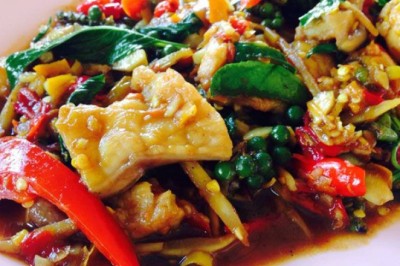 ปลาคังผัดฉ่า อาหารจานเดียว