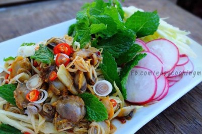 ยำหอยแครง มะม่วงเปรี้ยว อาหารจานเดียว