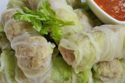 ผักกาดขาวสอดไส้ไก่สับ
