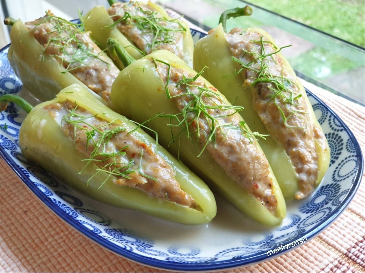 พริกหยวกยัดไส้ต้มกะทิ อาหารจานเดียว