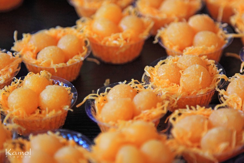 ขนมฝอยเงิน ไข่ในรัง ขนมไทย