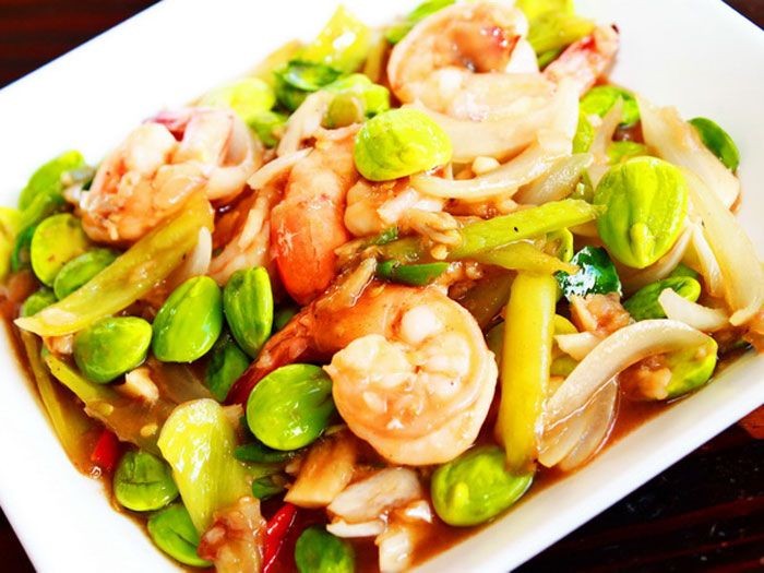 ผัดสะตอกุ้งเปรี้ยวหวาน (สากล) อาหารภาคใต้