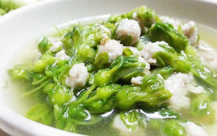 แกงจืดหมูสาหร่ายดอกขจร (สากล) อาหารภาคกลาง