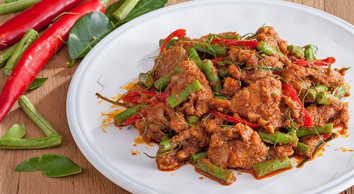 ผัดพริกขิงหมู (สากล) อาหารภาคกลาง