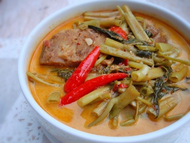 แกงคั่วผักบุ้ง แกงเทโพปลาฉลาด (ปลาสลาด) อาหารภาคกลาง