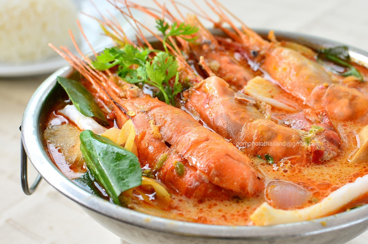 ต้มยำกุ้ง (กุ้งกุลาดำ) อาหารภาคกลาง