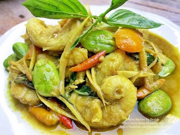 แกงเขียวหวานปลาคังสะตอ (ประยุกต์) อาหารภาคกลาง