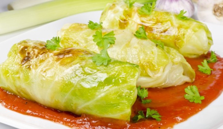 กะหล่ำปลีพันเต้าหู้เจ อาหารเจ