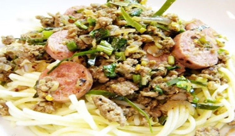 สปาเกตตี้ลาบเห็ดเจ อาหารเจ