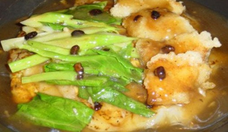 เกี๊ยวกรอบราดหน้า ( เจ ) อาหารเจ