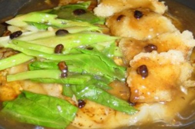 เกี๊ยวกรอบราดหน้า ( เจ ) อาหารเจ