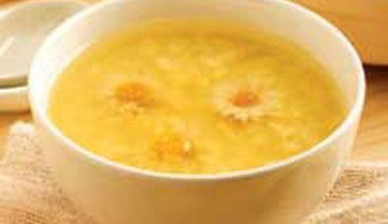 ข้าวต้มน้ำดอกเก๊กฮวย อาหารเจ