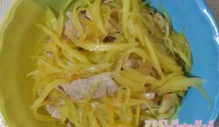 ผัดมะละกอกับหมู อาหารภาคใต้