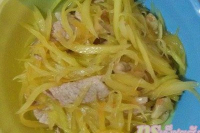 ผัดมะละกอกับหมู อาหารภาคใต้