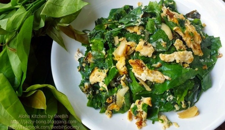 ผักเหลียงผัดไข่ อาหารภาคใต้