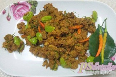 คั่วกลิ้งหมูสับใส่สะตอ อาหารภาคใต้