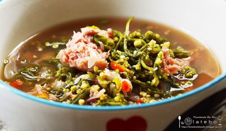 แกงดอกผักปรัง (ดั้งเดิม) อาหารภาคเหนือ