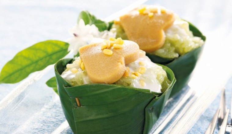 ข้าวเหนียวมูนหน้าสังขยา ขนมไทย