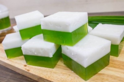 วุ้นกะทิใบเตย ขนมไทย