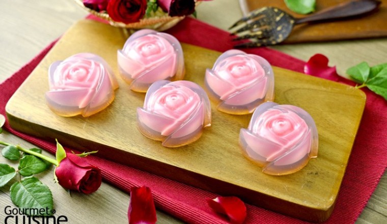 วุ้นกุหลาบแก้วแฟนซี ขนมไทย