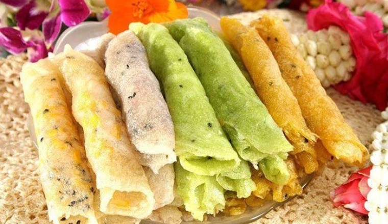 ทองม้วนสด สูตรชาววัง ขนมไทย