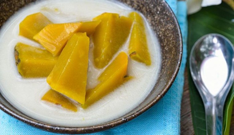 แกงบวดฟักทองนมสด ขนมไทย