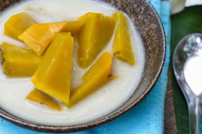 แกงบวดฟักทองนมสด ขนมไทย