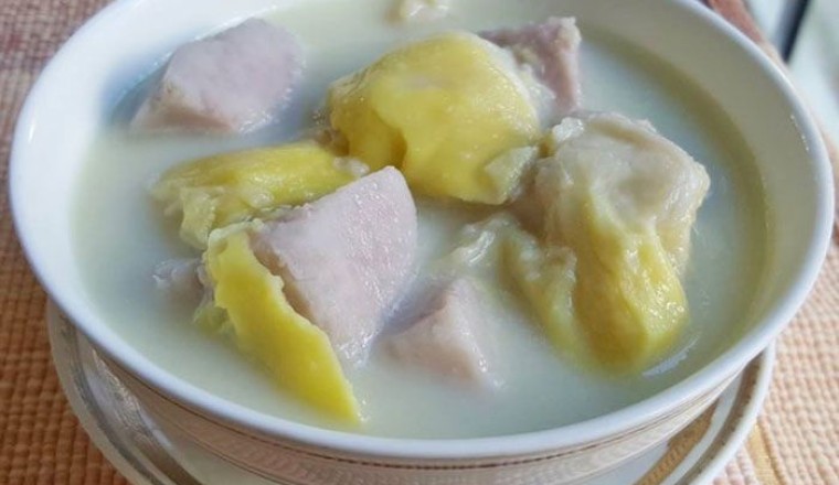 เผือกบวดน้ำกะทิทุเรียน ขนมไทย