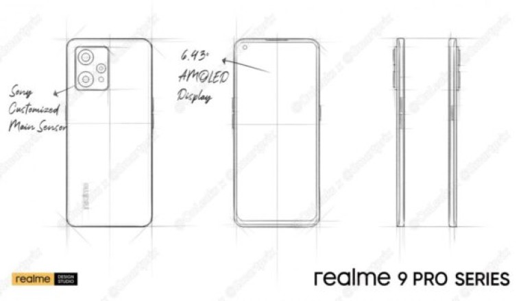 เผยภาพสเก็ตช์ดีไซน์เครื่อง Realme 9 Pro
