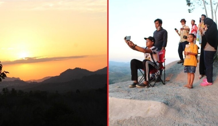 แลนด์มาร์คใหม่เบตง! นักท่องเที่ยวแห่ชมความงามพระอาทิตย์ลับขอบฟ้า 2 แผ่นดิน