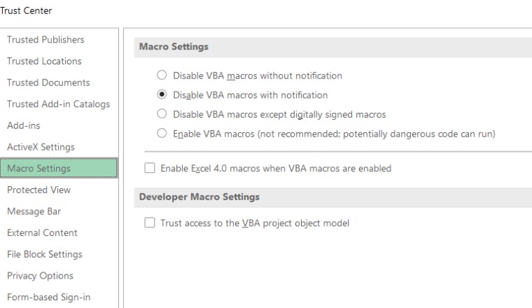 Excel ปิดการทำงานของมาโคร Excel 4.0 หลังจากใช้งานมานาน 30 ปี
