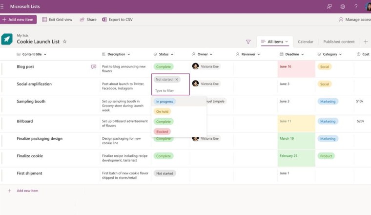 Microsoft Lists แอพจัดการงานในทีม แบบเดียวกับ Asana/Trello เริ่มเปิดทดสอบแล้ว