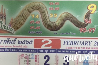 ชอบเลขไหนเล่นเลขนั้น เลขเด็ด หัวปฏิทินคำชะโนด เดือนกุมภาพันธ์ ลุ้นรวยกันต่อ