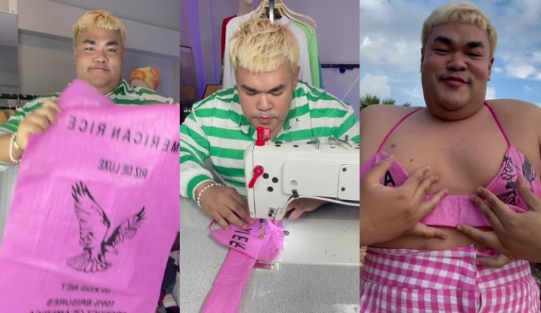 ปิงปอง ธงชัย เปลี่ยนถุงกระสอบ เป็นบราแสนเก๋ ฝีมือขั้นเทพจริงๆ